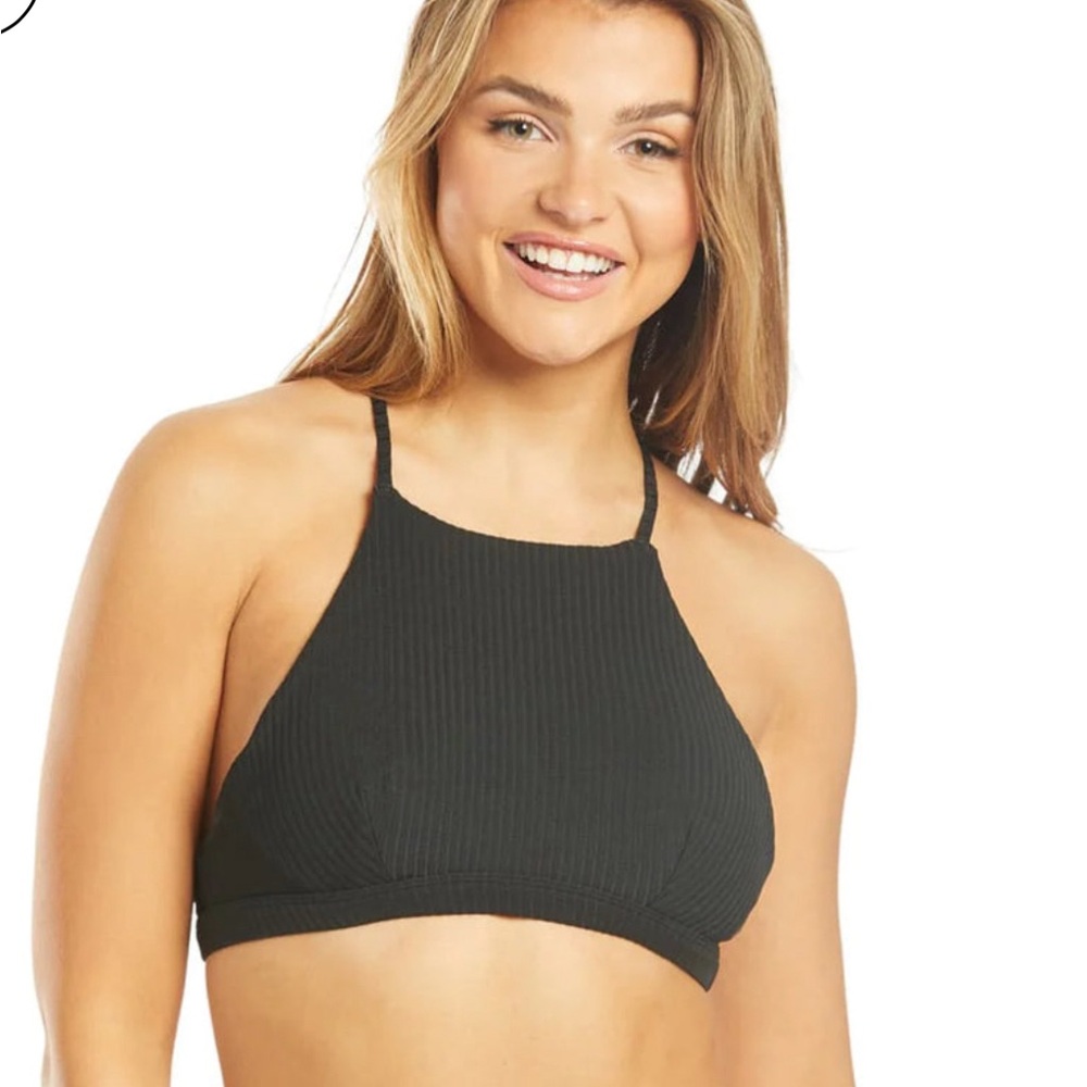 NWT Hurley high neck ribbed bikini top
